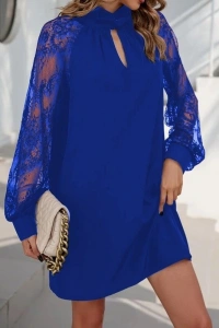 Kadın Uzun Kollu Damla Detaylı Sandy Mini Elbise