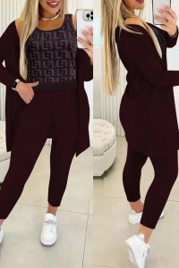 Kadın Uzun Kollu Krep üçlü Takım