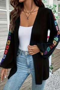 Kadın Uzun Kollu önü Açık şardonlu Kaşkorse Ceket