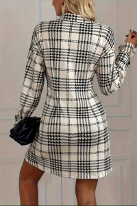 Kadın Uzun Kollu Yakalı önü Düğmeli Mini Modal Elbise