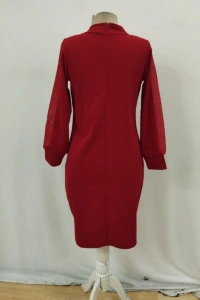 Kadın Uzun Kollu Yarı Balıkçı Yaka Tül Ve Inci Detaylı Kısa Ithal Krep Midi Elbise