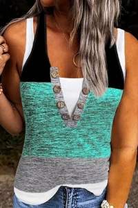 Kadın V Yakalı önden Düğmeli Viskon Bluz