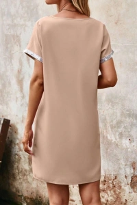 Kadın Yaka Ve Kol Pul Payet şeritli Ithal Krep Elbise