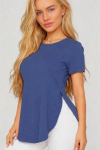 Kadın Yırtmaç Detaylı Viskon Kumaş Bluz