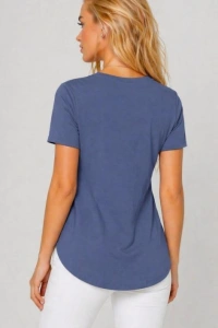 Kadın Yırtmaç Detaylı Viskon Kumaş Bluz