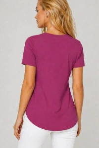 Kadın Yırtmaç Detaylı Viskon Kumaş Bluz