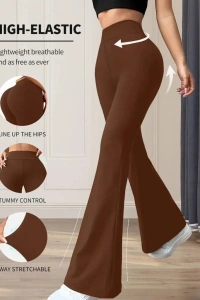 Kadın Yüksek Bel(lastikli) Geniş Paçalı Dalgıç Tayt