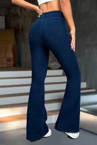Kadın Yüksek Bel Paçaya Doğru Geniş Kot Pantolon