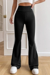 Kadın Yüksek Bel şerit Detaylı Ispanyol Paçalı Dalgıç Pantolon