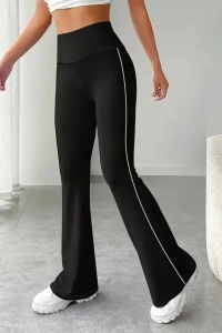 Kadın Yüksel Bel Yan şerit Detaylı Uzun Dalgıç Tayt