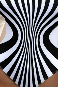 Kadın Yuvarlak Yaka Askılı Zebra Desen Baskılı Dalgıç Mayo