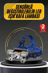 Kafa Lambası 800 Lümen 4 Mod Yüksek Işık Flaşörlü Şarjlı Led Lamba