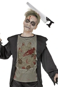 Kafaya Saplanmış Halloween Kanlı Testere Şaka Tacı