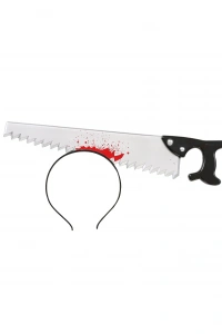 Kafaya Saplanmış Halloween Kanlı Testere Şaka Tacı