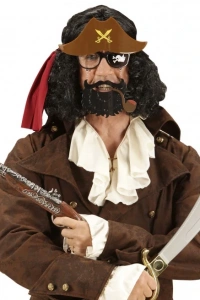 Kahve Şapkalı Pipolu Jack Sparrow Gözlüğü