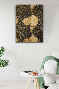 Kahve Tonlarda Desenler Kanvas Tablo 50 x 70