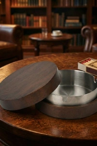 Kahverengi Bambu Kapaklı Küllük