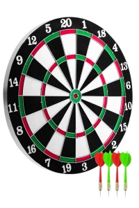 Kaliteli Ahşap Dart Tahtası 12 İnç 4 Dart Ok Seti