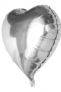 Kalp Folyo Balon Gümüş 60 cm 24 inç