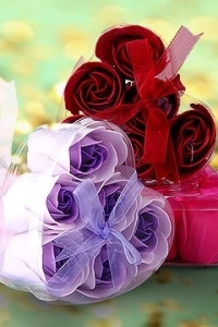 Kalp Kutulu Gül Şeklinde Sabun