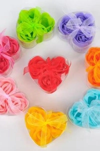 Kalp Kutulu Gül Şeklinde Sabun - Mini