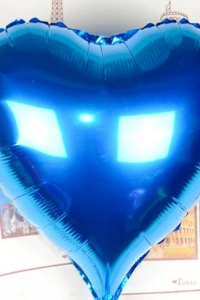 Kalp Uçan Folyo Balon Mavi 80 cm 32 inç