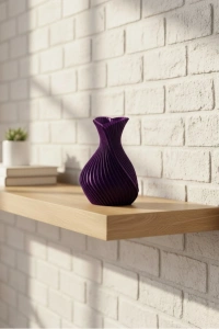 Kalpli Mor Mini Vazo 5 cm Dekoratif Masa Üstü Aksesuar