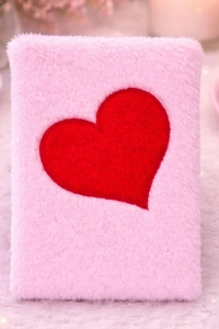Kalpli Pembe Peluş Defter