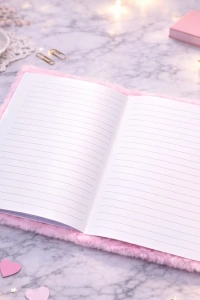 Kalpli Pembe Peluş Defter