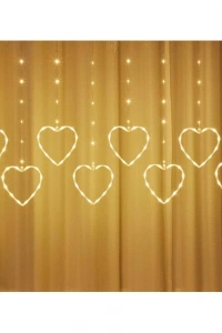 Kalpli Perde LED Işıklar, Sevgililer Günü Romantik LED Aydınlatma