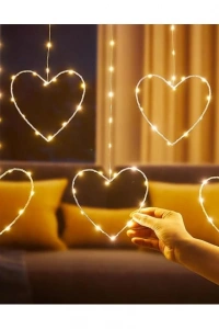 Kalpli Perde LED Işıklar, Sevgililer Günü Romantik LED Aydınlatma