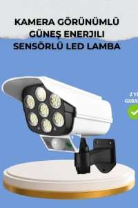 Kamera Görünümlü Solar LED Lamba Hareket Sensörlü Uzaktan Kumandalı Bahçe Duvar Aydınlatması