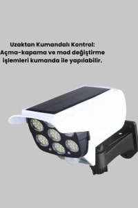 Kamera Görünümlü Solar LED Lamba Hareket Sensörlü Uzaktan Kumandalı Bahçe Duvar Aydınlatması