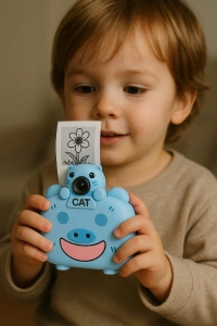 Kameralı Fotoğraf Yazıcısı Mavi Renk