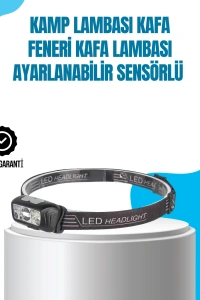 Kamp Lambası Kafa Feneri Kafa Lambası Ayarlanabilir Sensörlü Şarjlı