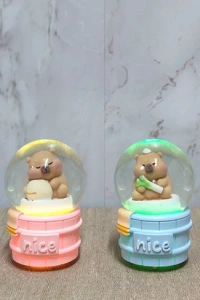 Kapibara Tasarımlı Işıklı Kar Küresi