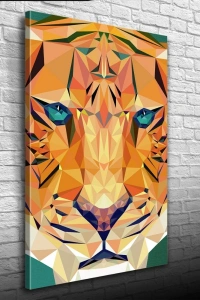 Kaplan Figürü Soyut Çalışma Kanvas Tablo 50 x 70