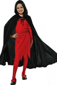 Kapşonlu Siyah Pelerin 90 cm