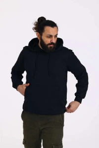 Kapüşonlu İçi Polarlı Regular Kalıp Erkek Sweatshirt Kırmızı