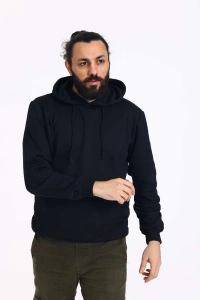 Kapüşonlu İçi Polarlı Regular Kalıp Erkek Sweatshirt Kırmızı