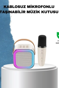 Karaoke Mikrofon Hoparlör Seti 6 Saat Kullanım Süresi