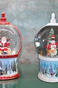 Kardan Adam Ve Noel Babalı Işıklı Müzikli Kar Küresi