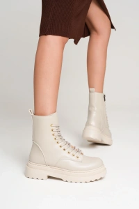 Karma Özel Tasarım Kışlık Bej Kalın Tabanlı Kadın Bot