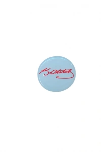 K.Atatürk İmzalı Yuvarlak Etiket Damla Sticker Kırmızı 3cm