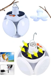 Katlanabilir Askılı Kamp Lambası 5 Kanatlı Pratik Güneş Enerjili