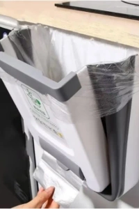 Katlanabilir Mutfak Çöp Kovası Torba Hazneli