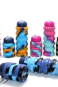 Katlanabilir Portatif Silikon Su Şişesi 500 Ml Model 1