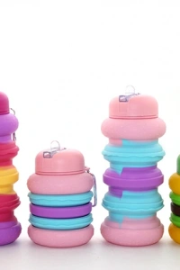 Katlanabilir Portatif Silikon Su Şişesi 500 Ml Model 3