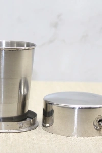 Katlanabilir Tekli Paslanmaz Çelik Shot Bardak - Model 2