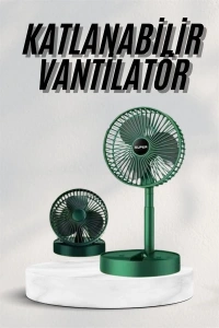 Katlanabilir Teleskopik Şarjlı Fan Masaüstü Soğutucu Vantilatör